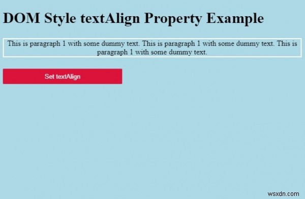 HTML DOM สไตล์ textAlign คุณสมบัติ 