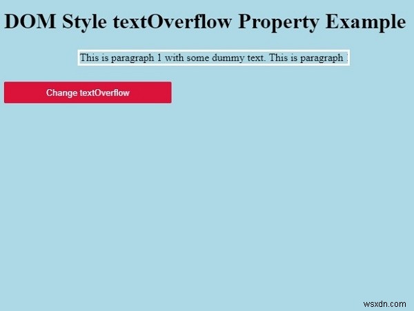 HTML DOM สไตล์ textOverflow คุณสมบัติ 