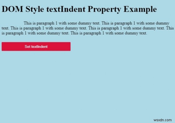 HTML DOM สไตล์ textIndent คุณสมบัติ 