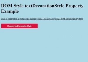 HTML DOM สไตล์ textDecorationStyle คุณสมบัติ 