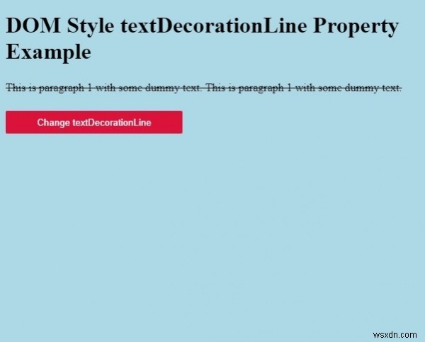 HTML DOM สไตล์ textDecorationLine คุณสมบัติ 