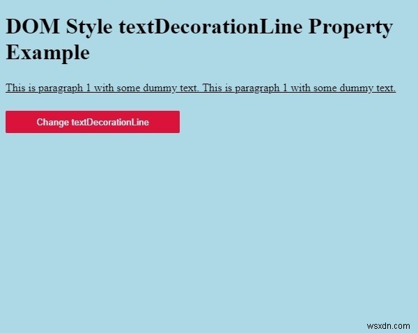 HTML DOM สไตล์ textDecorationLine คุณสมบัติ 