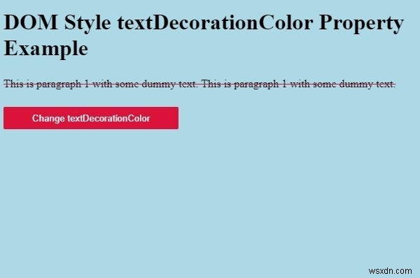 HTML DOM สไตล์ textDecorationColor คุณสมบัติ 