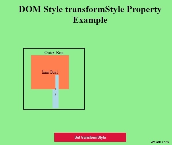 รูปแบบ HTML DOM transformStyle คุณสมบัติ 