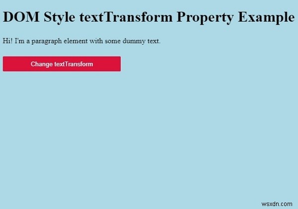 HTML DOM สไตล์ textTransform Property 
