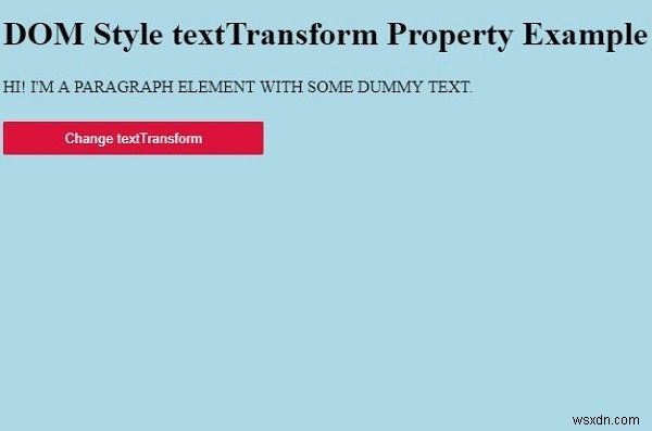 HTML DOM สไตล์ textTransform Property 