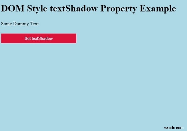 HTML DOM สไตล์ textShadow Property 