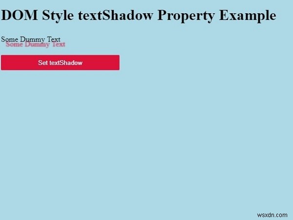 HTML DOM สไตล์ textShadow Property 