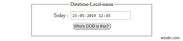 อินพุต HTML DOM วันที่เวลาชื่อท้องถิ่น คุณสมบัติ 