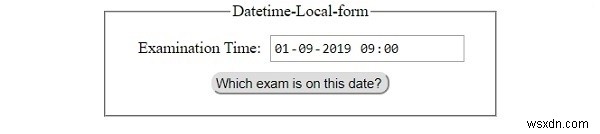 HTML DOM อินพุต DatetimeLocal form Property 