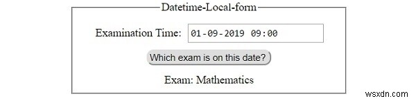 HTML DOM อินพุต DatetimeLocal form Property 