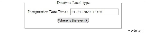 HTML DOM Input DatetimeLocal type Property 