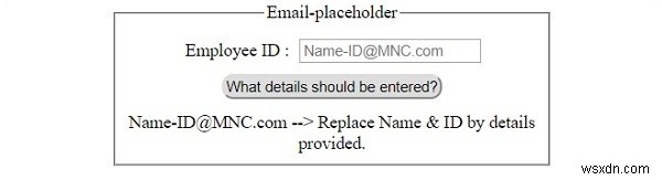 HTML DOM Input Email placeholder Property 