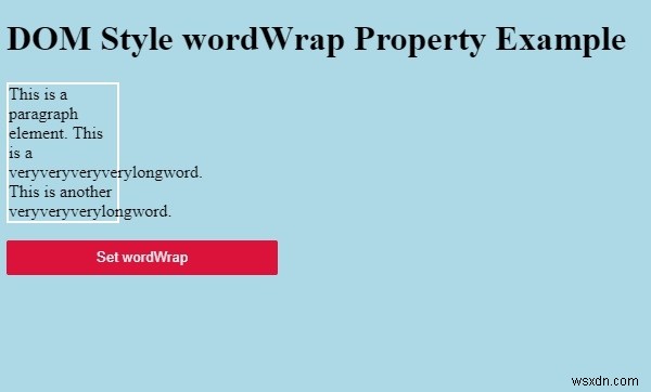 คุณสมบัติ wordWrap สไตล์ HTML DOM 