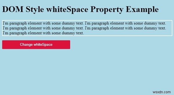 คุณสมบัติ HTML DOM สไตล์ whiteSpace 