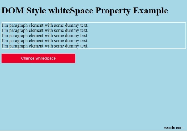 คุณสมบัติ HTML DOM สไตล์ whiteSpace 