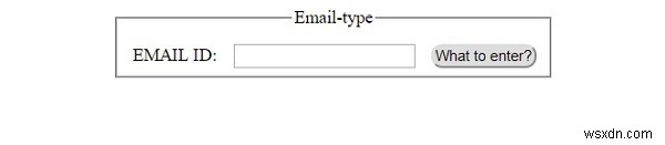 อินพุต HTML DOM ประเภทอีเมล คุณสมบัติ 