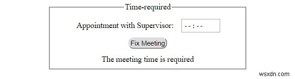 HTML DOM Input Time ที่ต้องการ คุณสมบัติ 