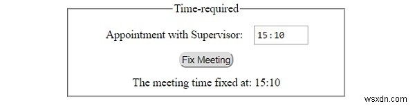 HTML DOM Input Time ที่ต้องการ คุณสมบัติ 