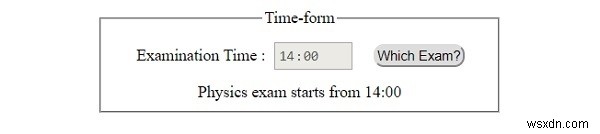 วัตถุเวลาอินพุต HTML DOM 