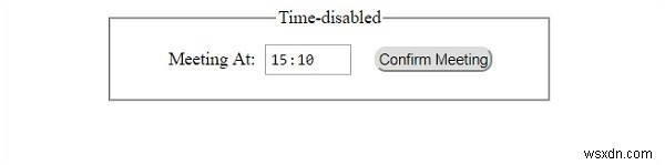 HTML DOM Input Time ปิดใช้งานคุณสมบัติ 