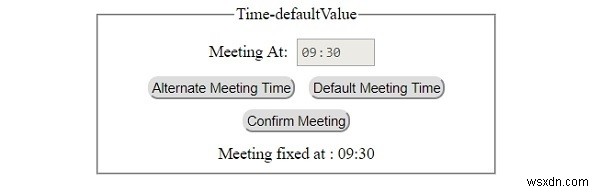 HTML DOM Input Time defaultValue Property 