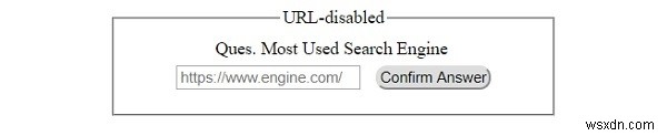 HTML DOM อินพุต URL ถูกปิดใช้งาน คุณสมบัติ 