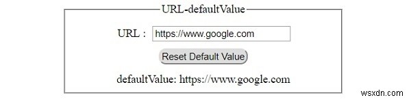HTML DOM อินพุต URL คุณสมบัติ defaultValue 