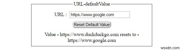 HTML DOM อินพุต URL คุณสมบัติ defaultValue 