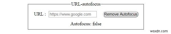 คุณสมบัติการโฟกัสอัตโนมัติ URL อินพุต HTML DOM 