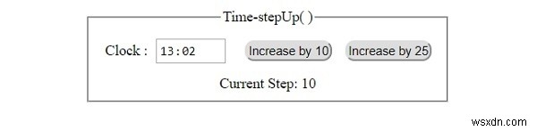 HTML DOM Input Time stepUp( ) Method 