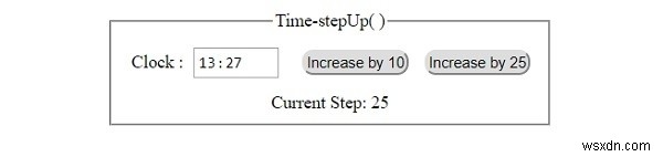 HTML DOM Input Time stepUp( ) Method 