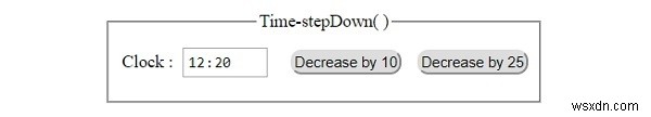 HTML DOM Input Time stepDown( ) Method 