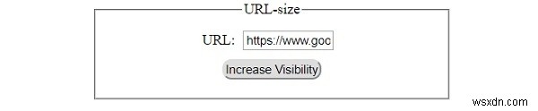 HTML DOM อินพุต ขนาด URL คุณสมบัติ 