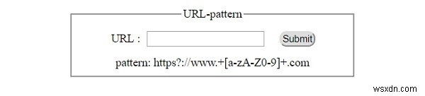 HTML DOM อินพุต รูปแบบ URL คุณสมบัติ 