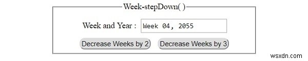 HTML DOM Input Week stepDown( ) Method 