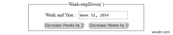 HTML DOM Input Week stepDown( ) Method 