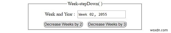 HTML DOM Input Week stepDown( ) Method 