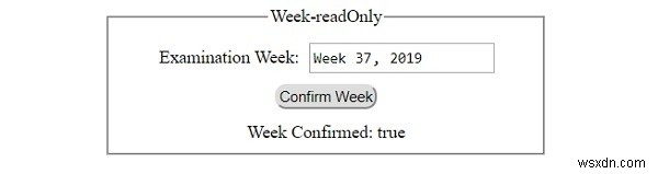 อินพุต HTML DOM สัปดาห์คุณสมบัติอ่านอย่างเดียว 