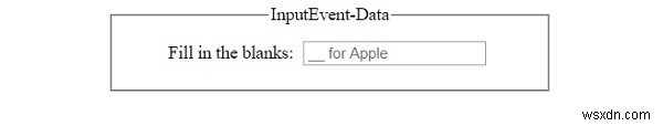 คุณสมบัติข้อมูล HTML DOM InputEvent 