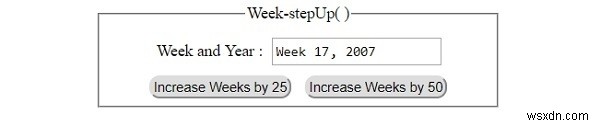 HTML DOM Input Week stepUp( ) Method 