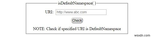 HTML DOM isDefaultNamespace( ) เมธอด 