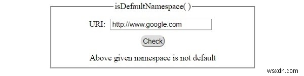 HTML DOM isDefaultNamespace( ) เมธอด 