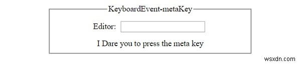 HTML DOM KeyboardEvent คุณสมบัติ metaKey 