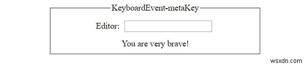 HTML DOM KeyboardEvent คุณสมบัติ metaKey 