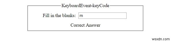 HTML DOM KeyboardEvent คุณสมบัติรหัสคีย์ 