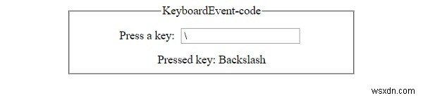 HTML DOM Keyboardคุณสมบัติรหัสเหตุการณ์ 