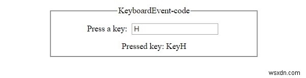 HTML DOM Keyboardคุณสมบัติรหัสเหตุการณ์ 