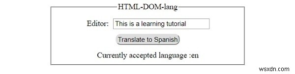 HTML DOM lang พร็อพเพอร์ตี้ 