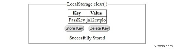 HTML DOM Local Storage clear() method 